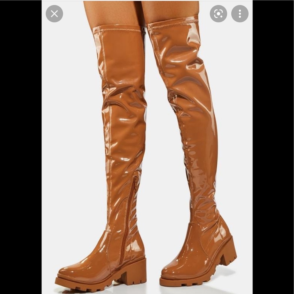 Caramel Thigh High Latex boots!